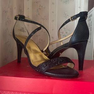 Black rhinestone heels